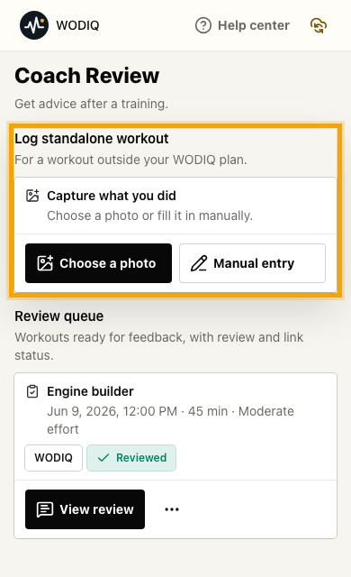 Review workouts and activities mobile screenshot