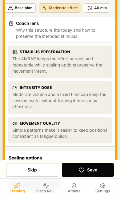 Use coach guidance and scaling mobile screenshot