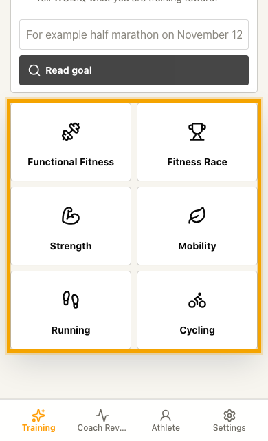 Generate a workout for today mobile screenshot