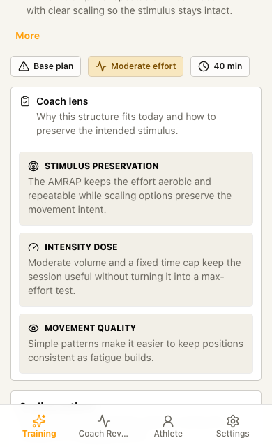 Save the workout you want to do mobile screenshot